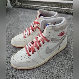Nike Air Jordan 1 High OG "Rare Air" Women's Shoe. Color: sail/cinnabar/light bo